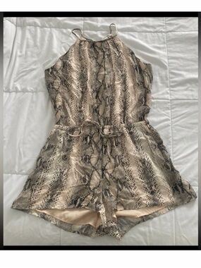 Lavender brown romper. Snake skin